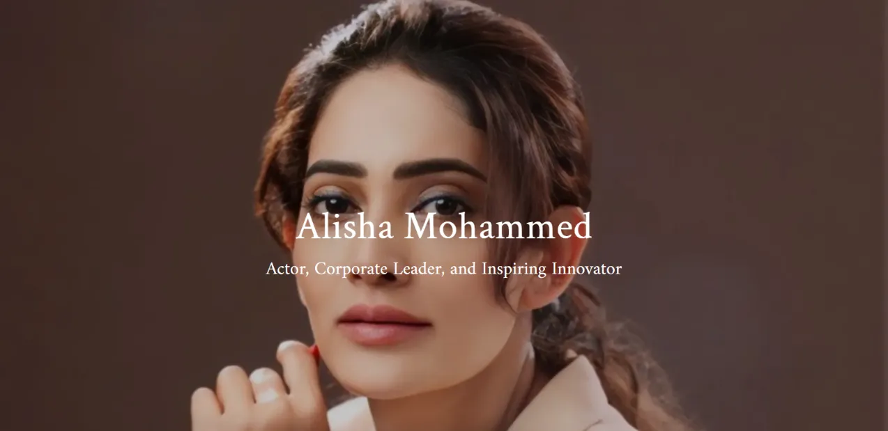 Alisha Mohammed website homepage created by Nikhil Soman, freelance WordPress developer in Trivandrum and Kochi.