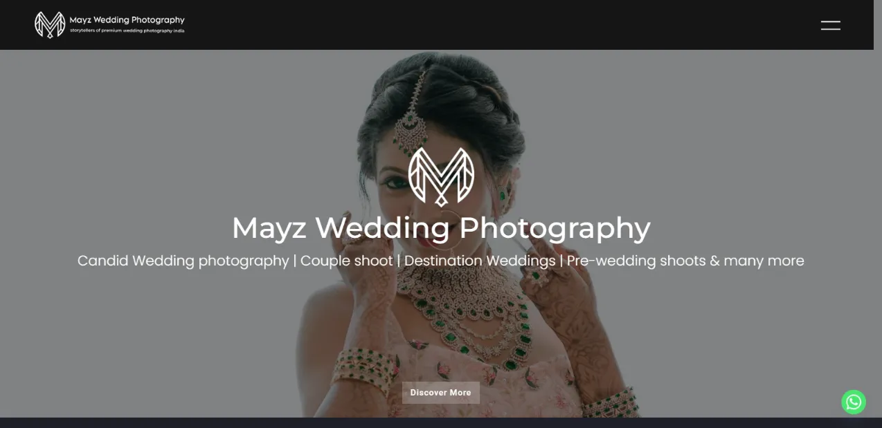 Mayz homepage designed by Nikhil Soman, expert WordPress developer in Trivandrum and Kochi.