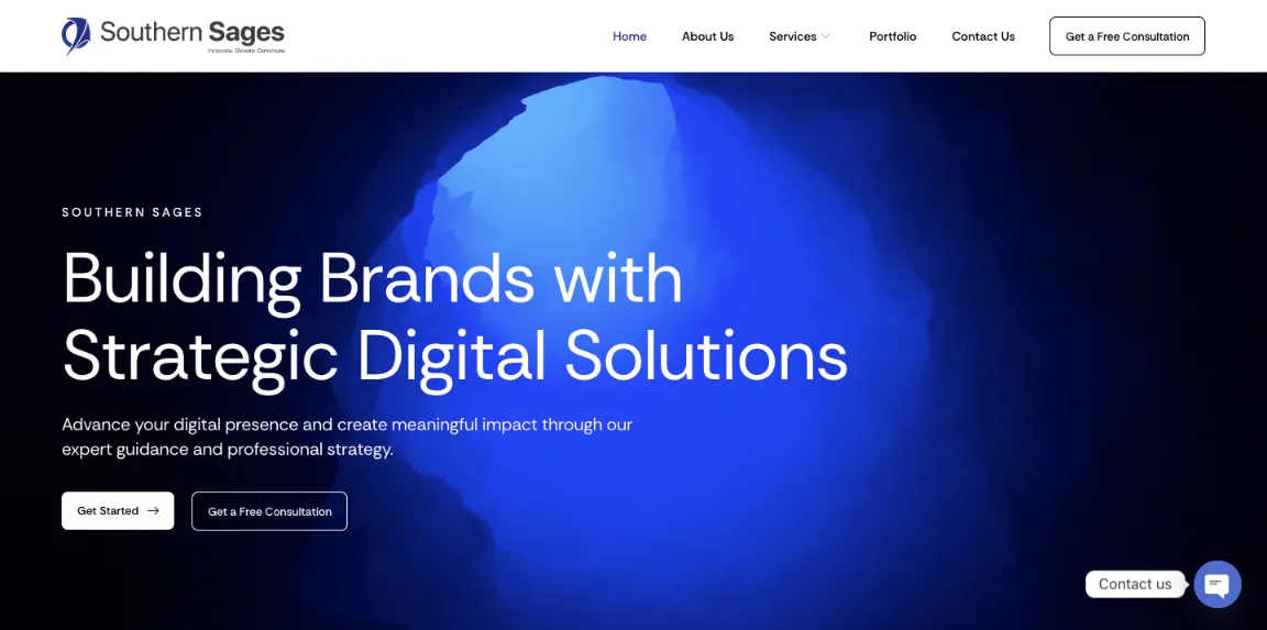 outhern Sages website homepage designed by Nikhil Soman, freelance WordPress developer in Trivandrum and Kochi.