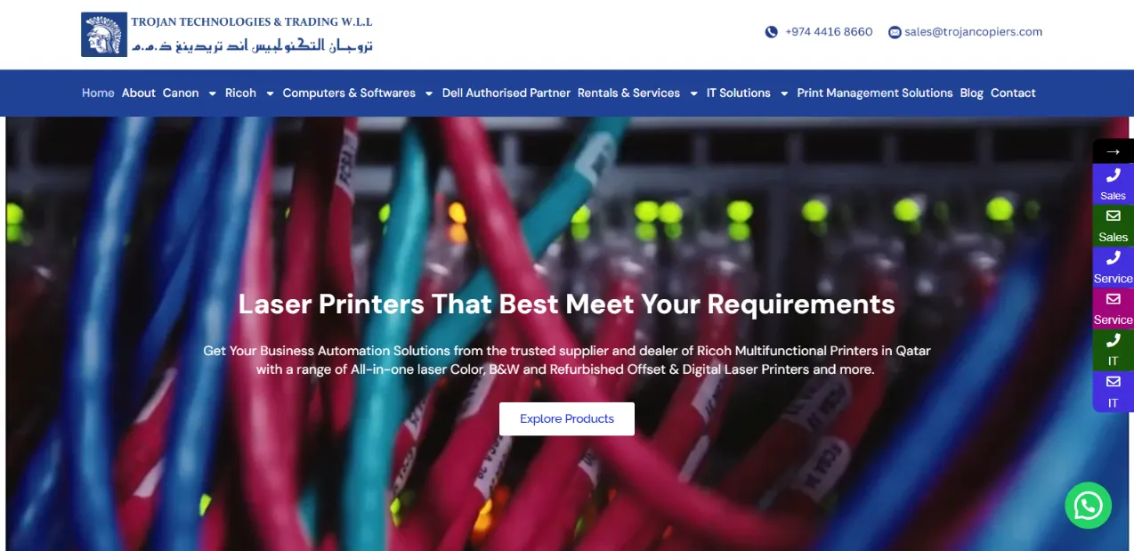 rojan Technologies Qatar website homepage designed by Nikhil Soman, WordPress developer and SEO expert in Trivandrum and Kochi.