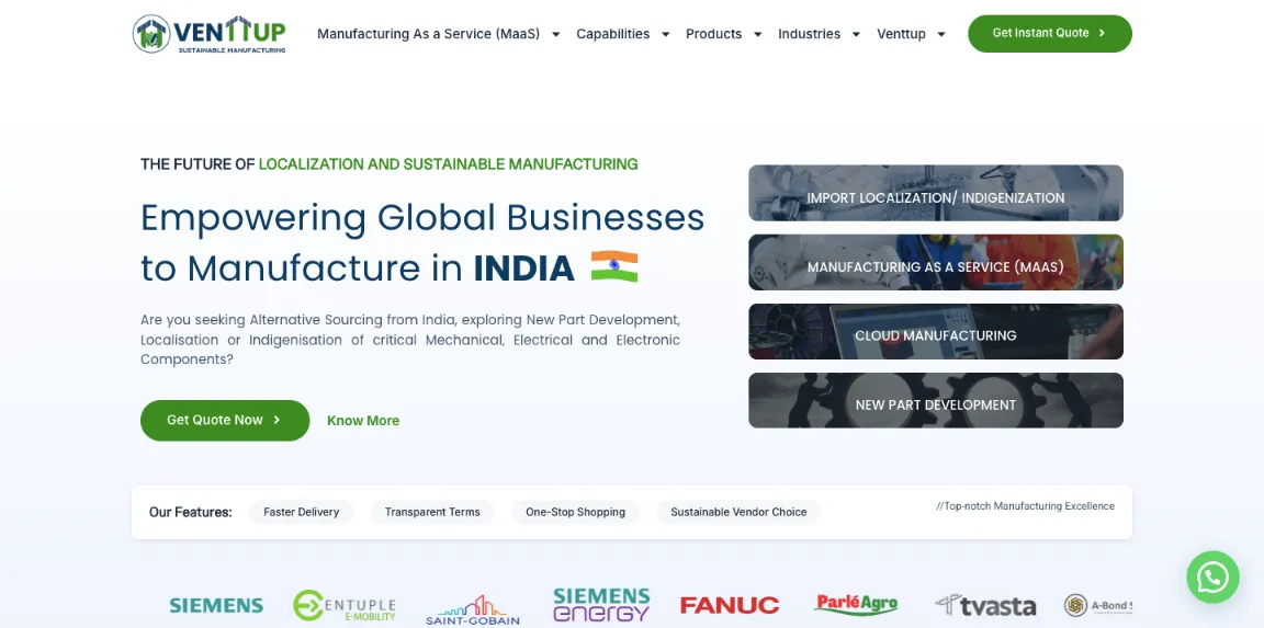 Venttup website homepage designed by Nikhil Soman, freelance WordPress developer in Trivandrum and Kochi.