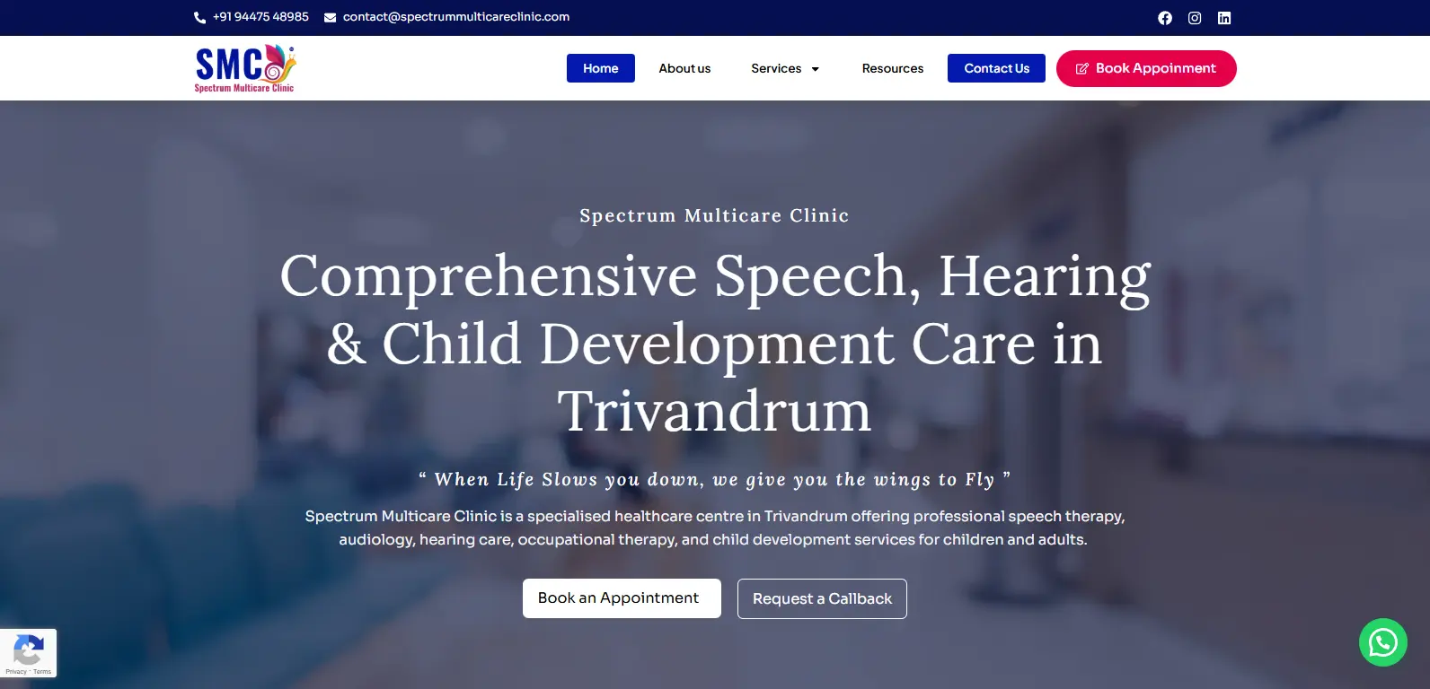 Spectrum Multicare Clinic spectrummulticareclinic.com website designed and developed by Nikhil Soman
