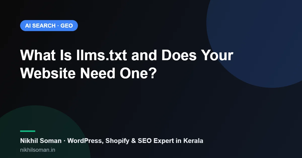Guide explaining what llms.txt is and how it helps AI search engines understand a business website