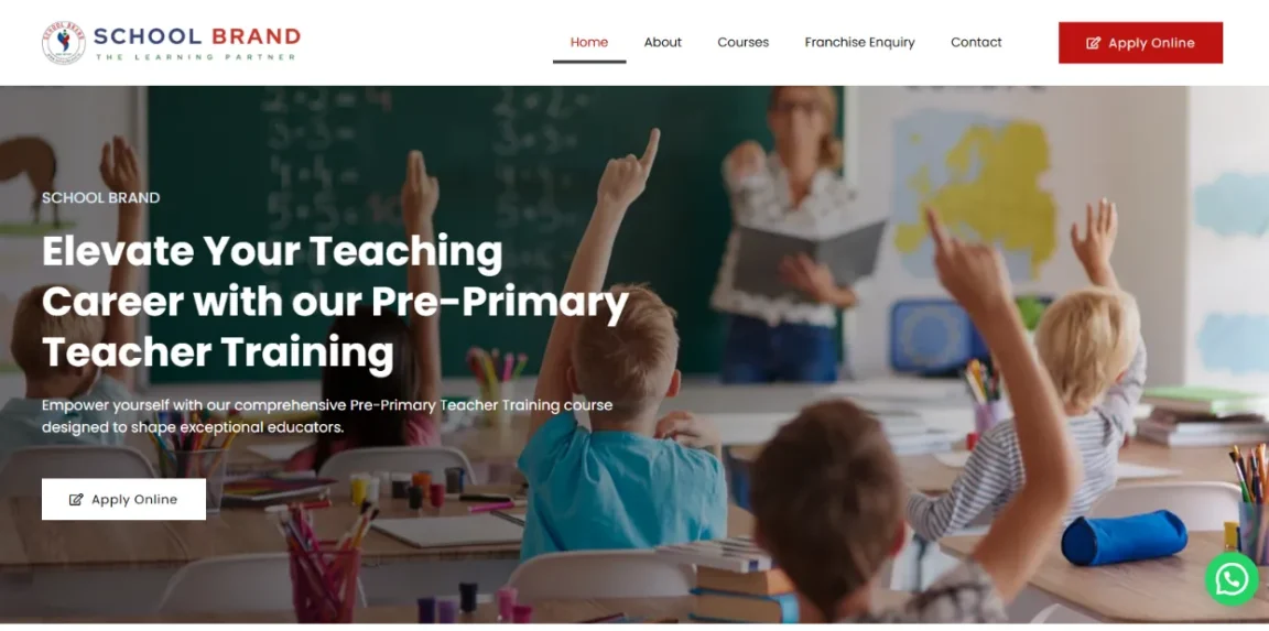 School Brand – The Learning Partner website designed and developed by Nikhil Soman