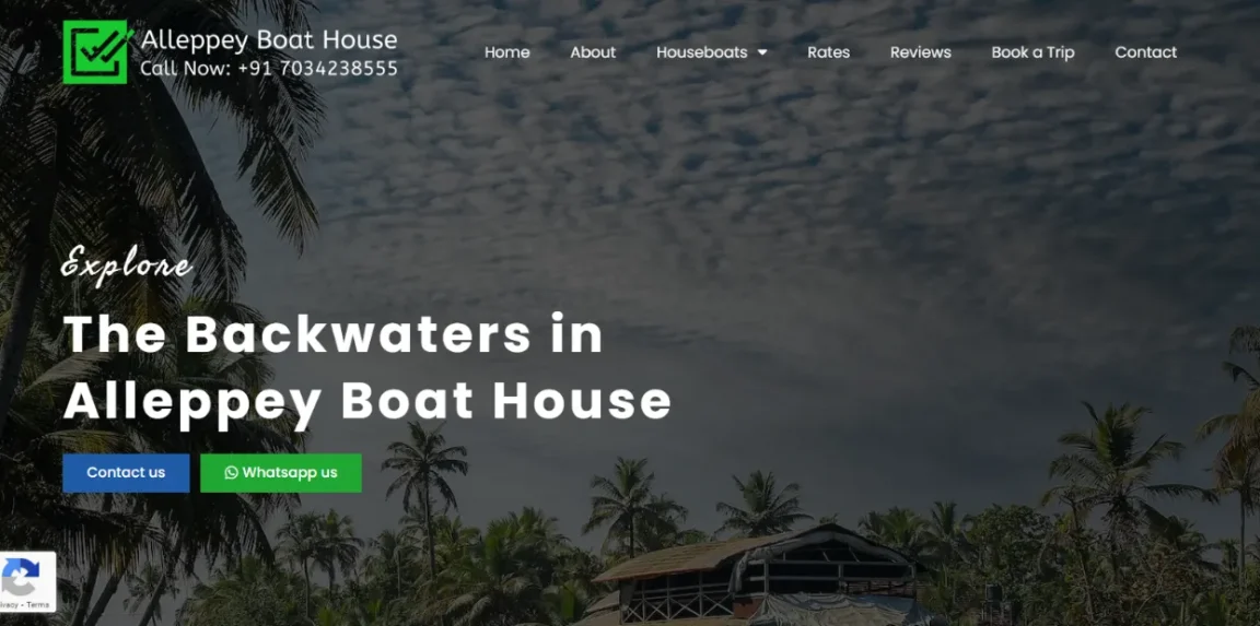 Alleppeyboathouse in website design Kerala