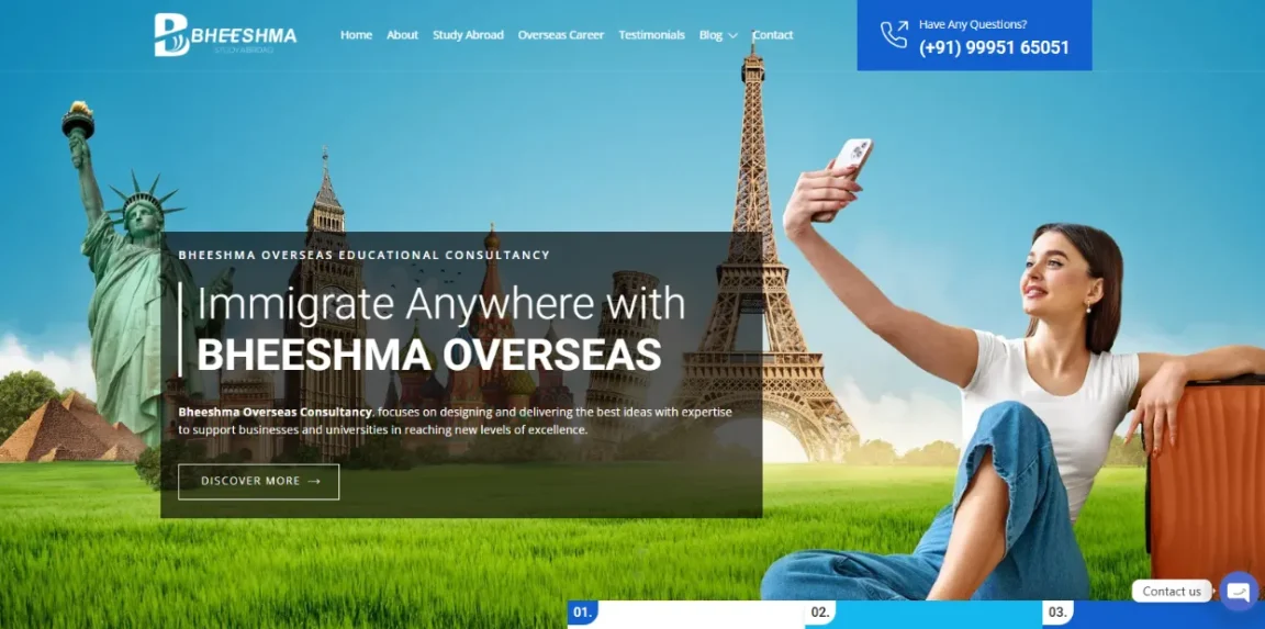 bheeshmaoverseas.com website designed and developed by Nikhil Soman