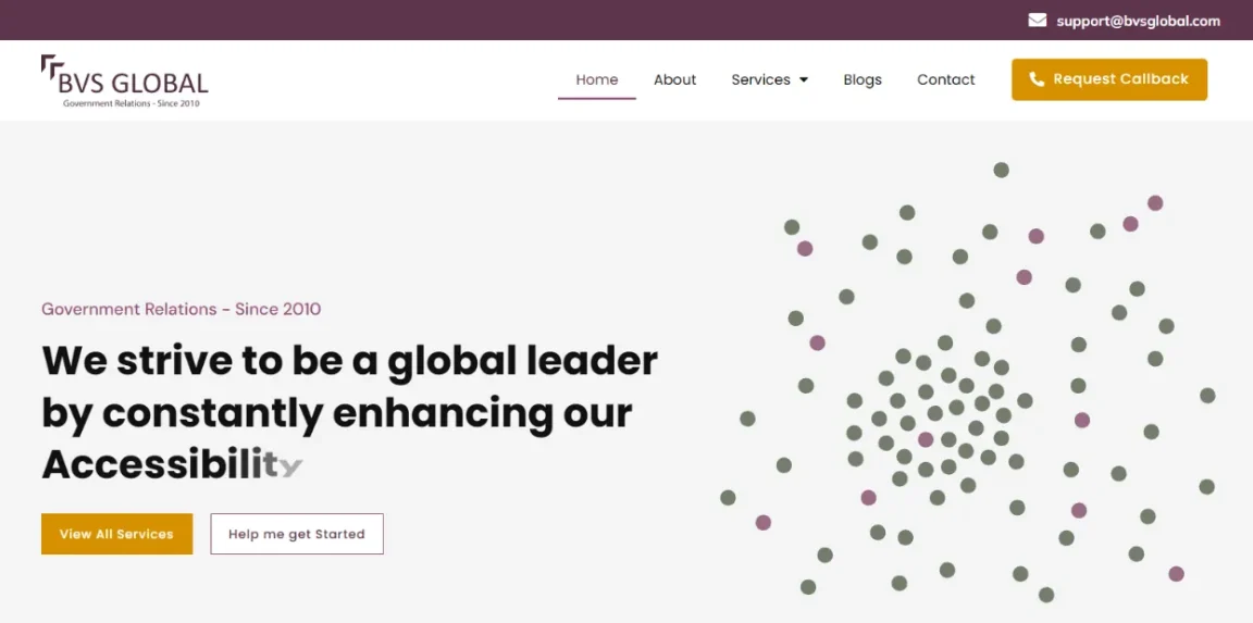 bvsglobal.com website designed and developed by Nikhil Soman