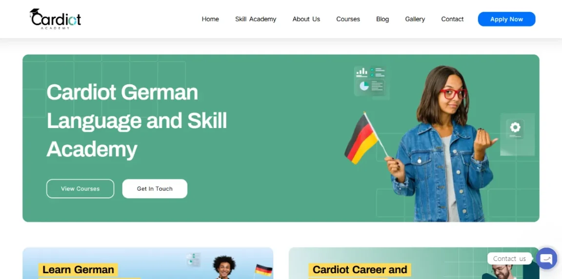 Cardiot Academy website homepage designed by Nikhil Soman, WordPress developer and SEO expert in Trivandrum.