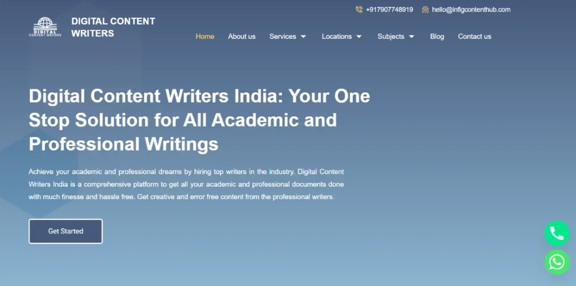 digitalcontentwritersindia.com website designed and developed by Nikhil Soman