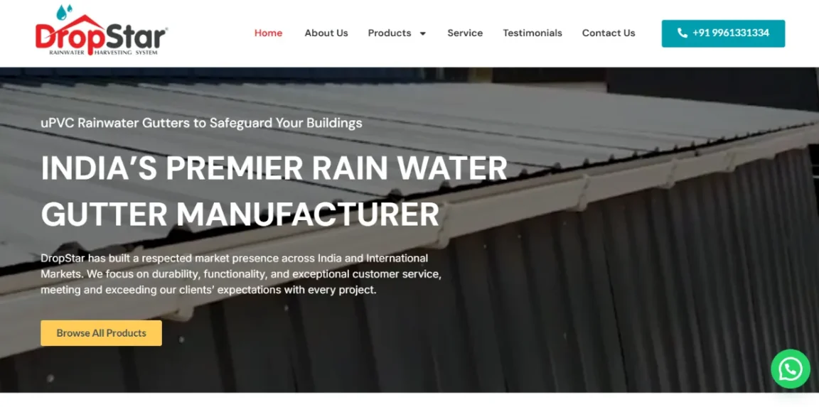 Dropstar India homepage designed by Nikhil Soman, expert WordPress developer in Trivandrum and Kochi.