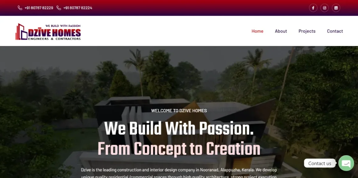 dzivehomes.com website designed and developed by Nikhil Soman