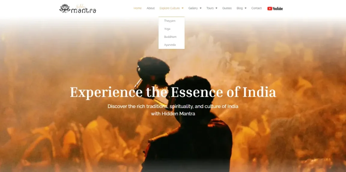 hiddenmantra.com website designed and developed by Nikhil Soman