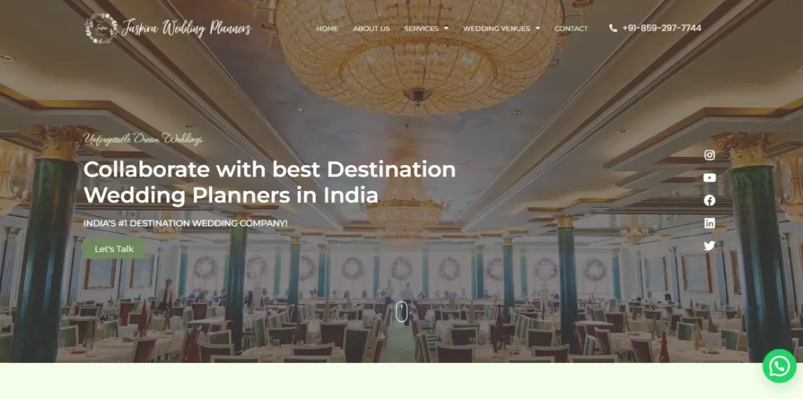 Jaspira website homepage created by Nikhil Soman, freelance WordPress developer in Trivandrum and Kochi.