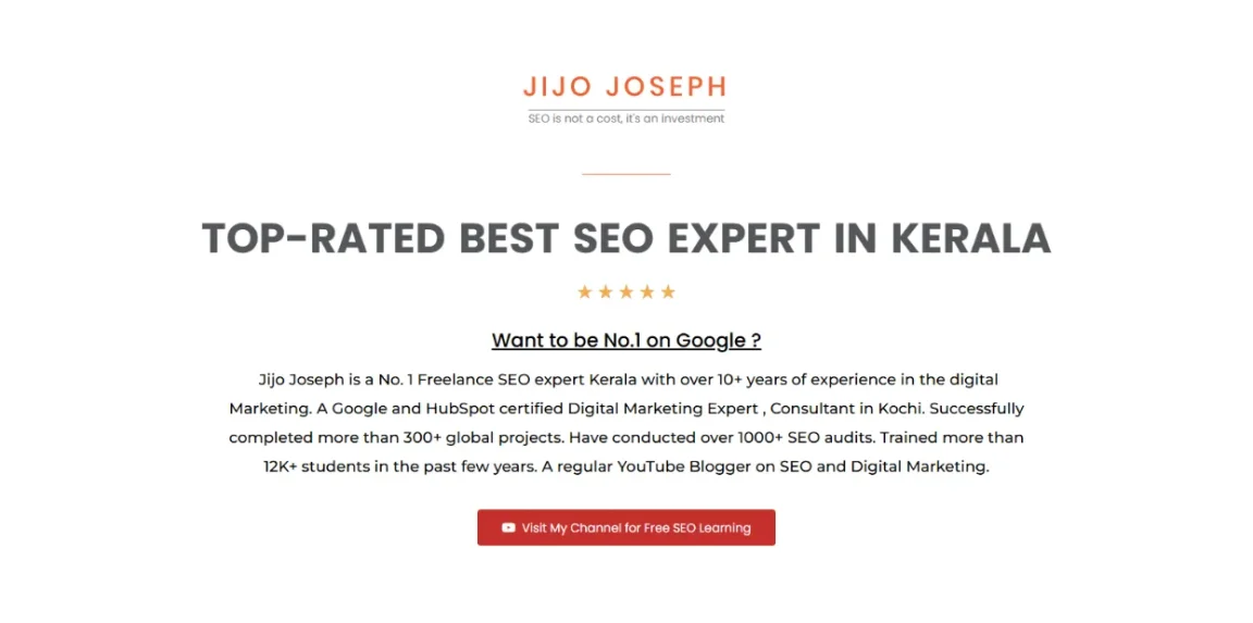 jijojosephseo.in website designed and developed by Nikhil Soman