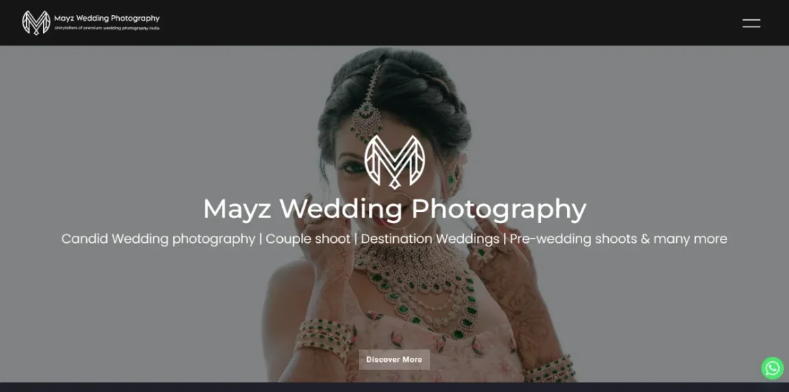 Mayz homepage designed by Nikhil Soman, expert WordPress developer in Trivandrum and Kochi.