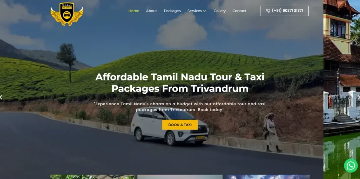 Quickab website homepage designed by Nikhil Soman, freelance WordPress developer and SEO specialist in Trivandrum and Kochi.