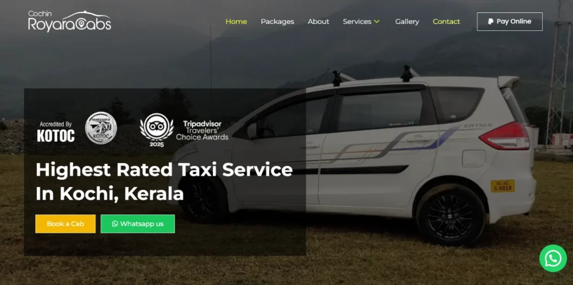 royaracabs.com website designed and developed by Nikhil Soman