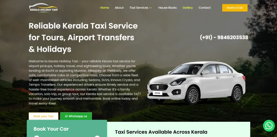 royaracabs.com website designed and developed by Nikhil Soman