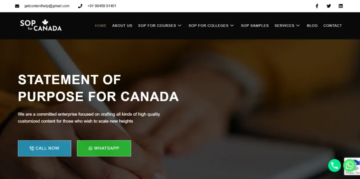 Sopforcanada com website design Kerala