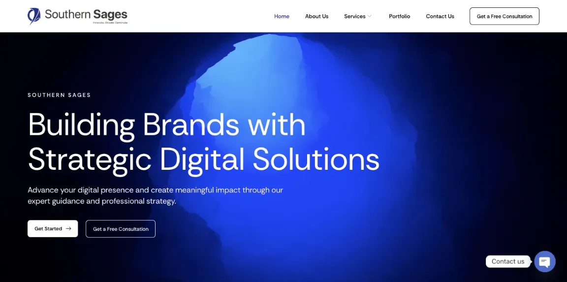 outhern Sages website homepage designed by Nikhil Soman, freelance WordPress developer in Trivandrum and Kochi.