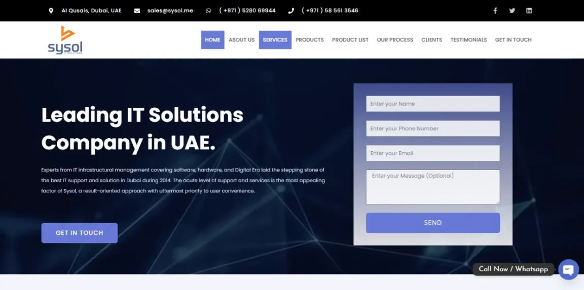 Sysol me website design Kerala
