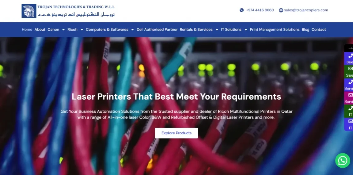 rojan Technologies Qatar website homepage designed by Nikhil Soman, WordPress developer and SEO expert in Trivandrum and Kochi.